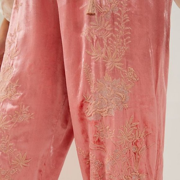 Anthropologie Rosie Embroidered Velvet Joggers - Picture 6 of 10